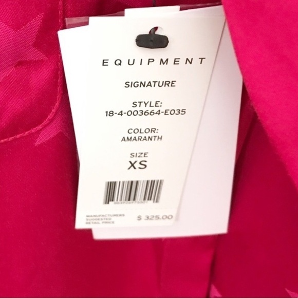 Tabitha Simmons Equipment Pink Satin Star Print Button Down Shirt - Picture 8 of 9